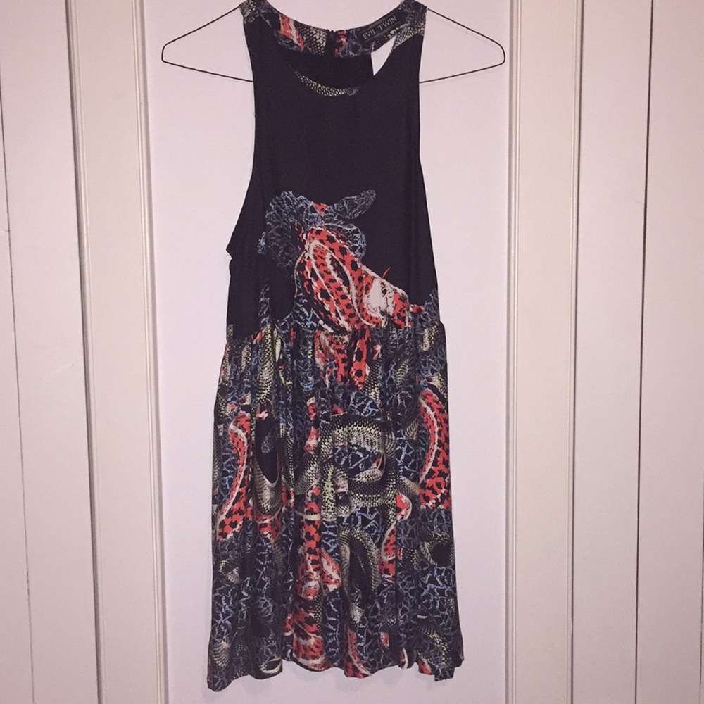 Pacsun (Evil twin) black dress with snake print